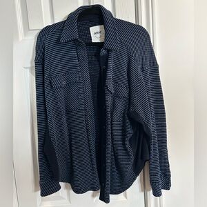 Aerie Navy Waffle cardigan